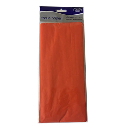 Acid Free Orange Tissue Paper 10 Sheets