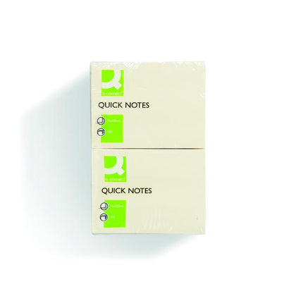 Pack of 1200 Sheets Q-Connect Quick Notes 76 x 102mm Yellow