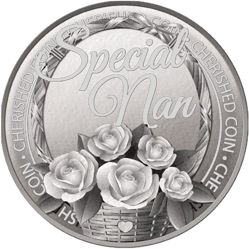 Special Nan Cherished Lucky Coin Engraved Message Keepsake Gift