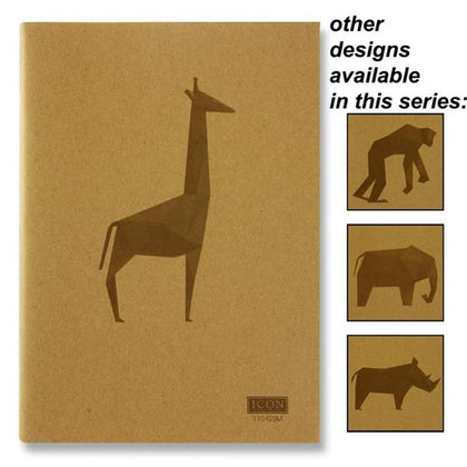 A4 80 Pages 110gsm Animalia Design Kraft Sketch Book by Icon Art