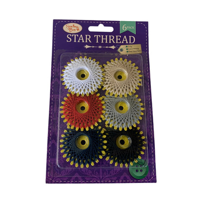Pack of 6 Assorted Star Thread