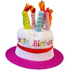 Pink Birthday Cake Hat with Candles