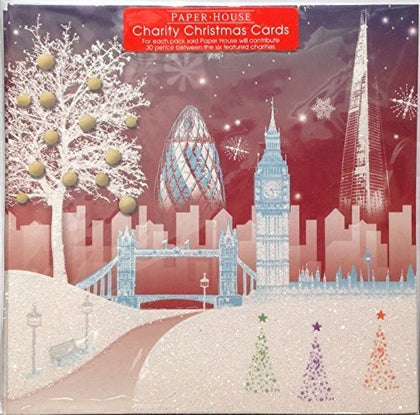 A Pack Of 6 Charity Christmas Cards By Paper House Luxury Cards