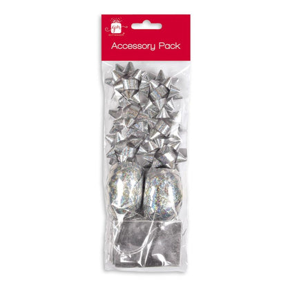 Pack of 14 Pieces Silver Holograpic Christmas Accessory