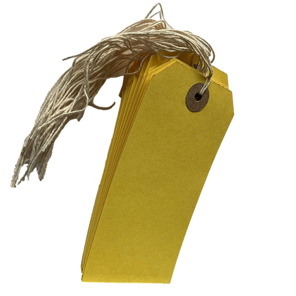 Box of 1000 120 x 60mm Yellow Luggage Tags