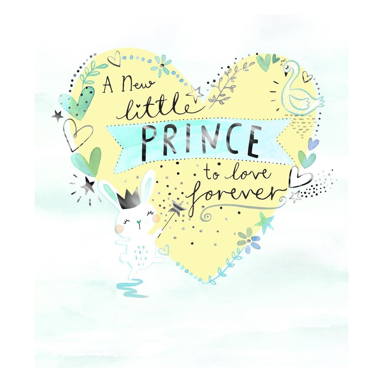 A New Little Prince to Love Forever Heart Design Baby Boy Card