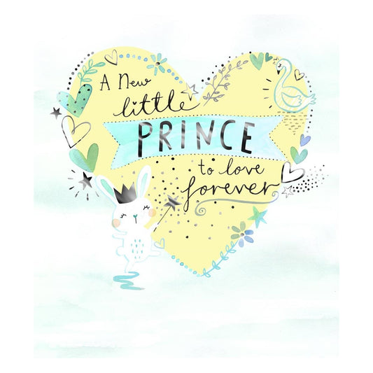 A New Little Prince to Love Forever Heart Design Baby Boy Card