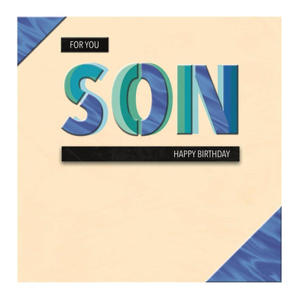 Embossed Text Design Son Birthday Card