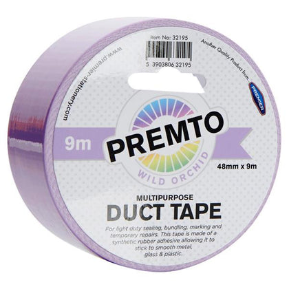 48mm x 9m Multipurpose Pastel Wild Orchid Purple Duct Tape by Premto