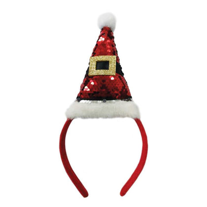 Sequin Christmas Santa Belt Hat Headband