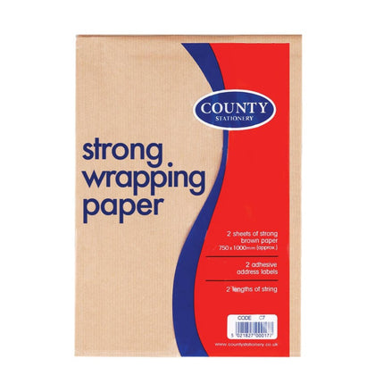 Brown Wrap 2 Sheets, Label & String