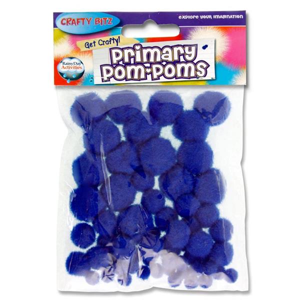 Blue Primary Pom Poms by Crafty Bitz