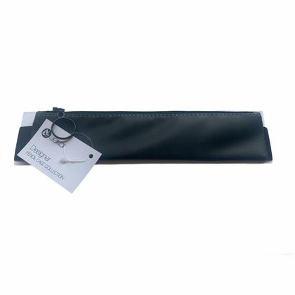 Grey Leather Look Short Banded Book Mark Pencil Case by Jakar