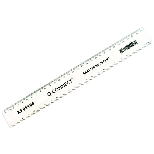 Q-Connect Ruler Shatterproof 300mm Clear– Choice Wholesale