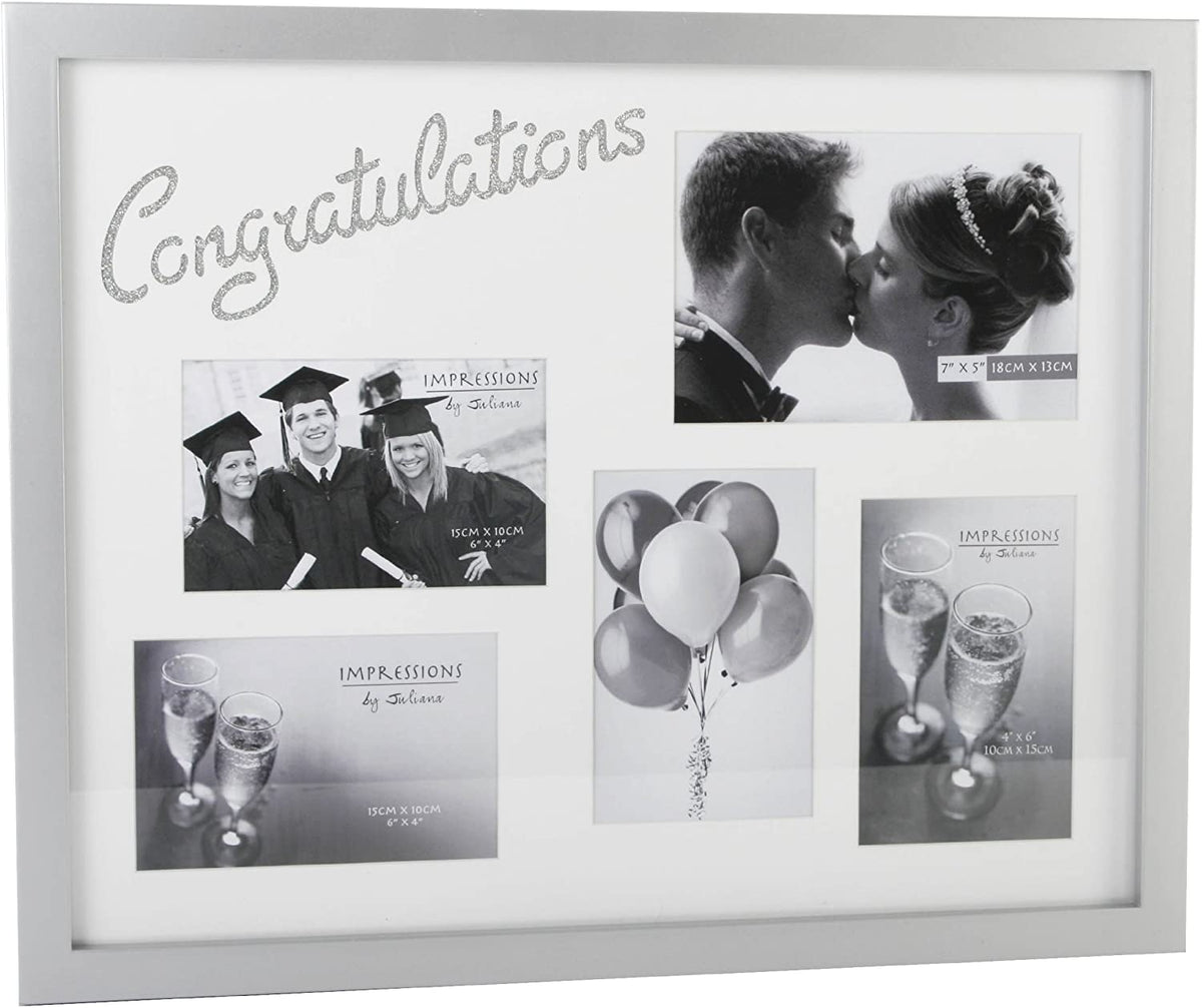 Large 'Congratulations' MDF Multi Aperture Photo Frame – Choice Wholesale