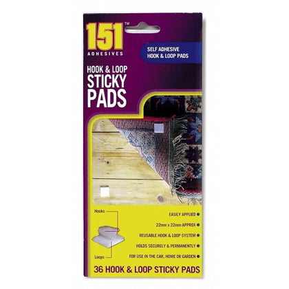 Pack of 36 Hook & Loop Sticky Pads
