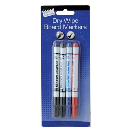 4 Dry Wipe Whiteboard Markers