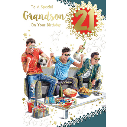 To A Special Grandson On Your 21st Birthday Celebrity Style Greeting Card
