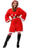 Female Christmas Hooded Santa Fancy Dress Costume