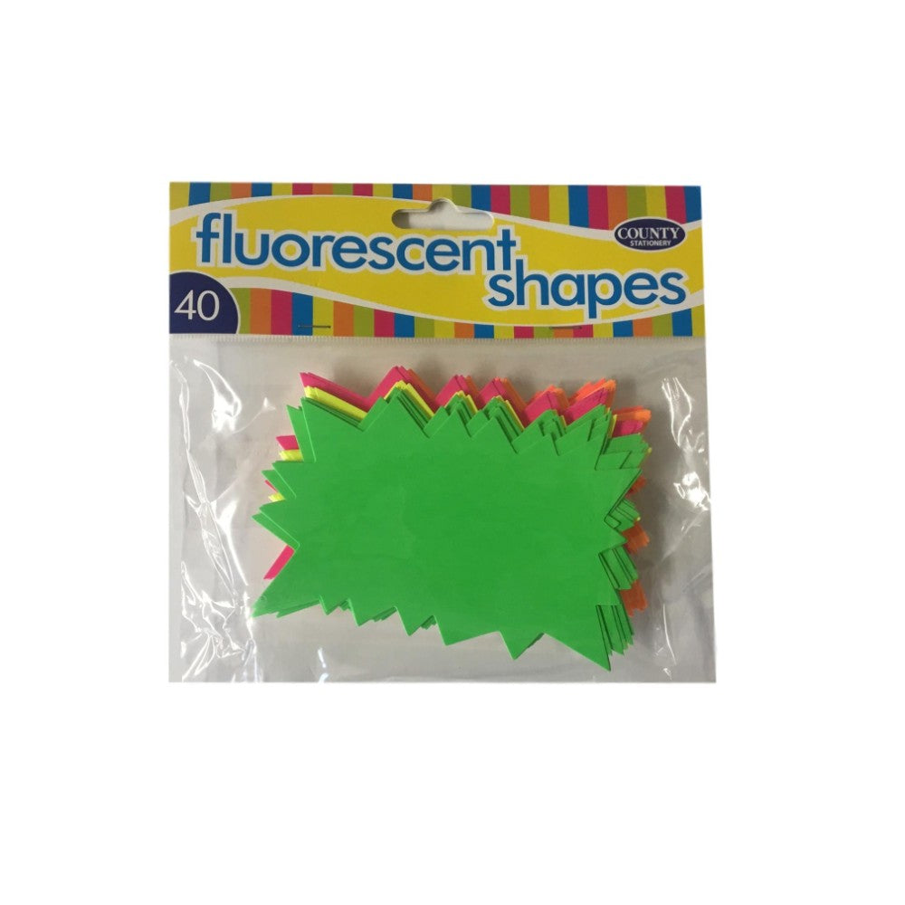40 Fluorescent Flashes Shapes 66x105mm– Choice Wholesale