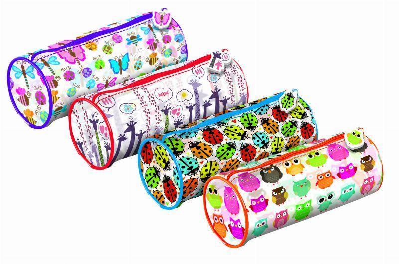 PVC Pencil Case 20cm Cylinder Case Assorted Design