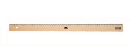 50cm Natural Beechwood Ruler With metal Insert