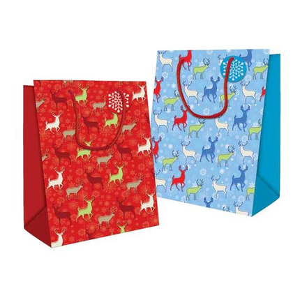 Patterned Reindeer Design Extra Large Christmas Gift Bag