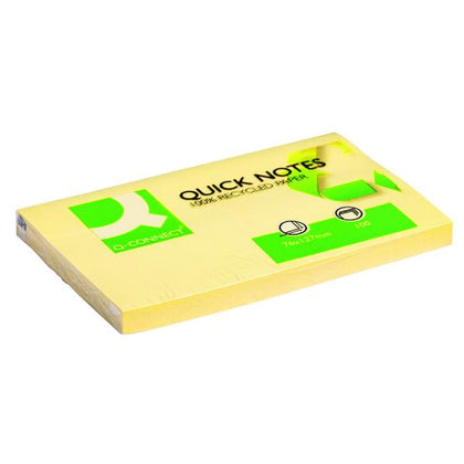 1200 Sheets Recycled Quick Notes 76 x 127mm Yellow
