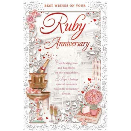 Best Wishes On Your Ruby Anniversary Opacity Card