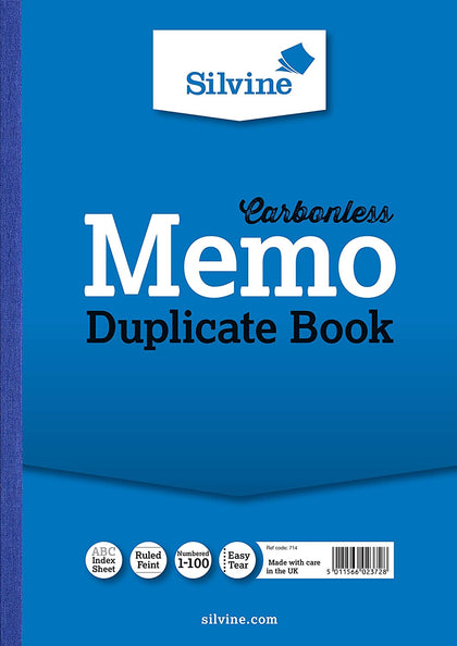 A4 Carbonless Duplicate Memo Book 297 x 210mm