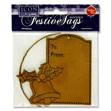 Jingle Bells Christamas Festive Wooden Tags by Icon Craft