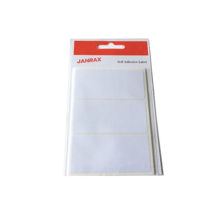 Pack of 21 White 34x75mm Rectangular Labels - Adhesive Stickers