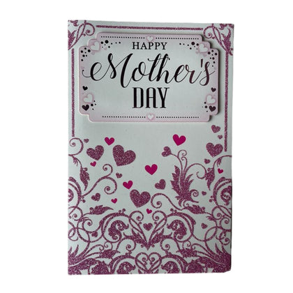 Glitter Hearts Design Open Mother's Day Card