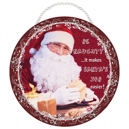 Be Naughty Christmas Hanging Plaque
