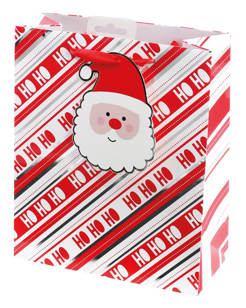 Santa Text With Giant Tag Design Medium Christmas Gift Bag