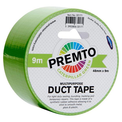 48mm x 9m Multipurpose Caterpillar Green Duct Tape by Premto