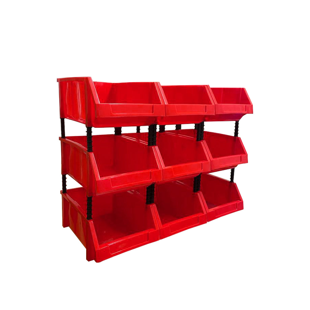 Set of 30 Stackable Red Storage Pick Bin with Riser Stands 400x245x154 ...