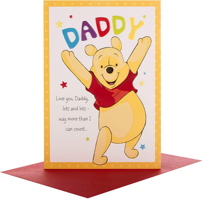 Winnie the Pooh Father's Day Card 'Daddy' With Emboss Finish