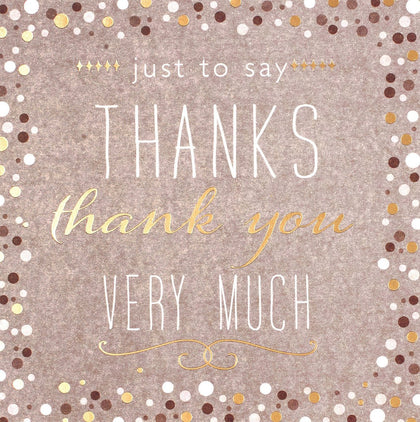 Pack of 6 Thank you Cards with Envelopes - Brown & Gold with Dots