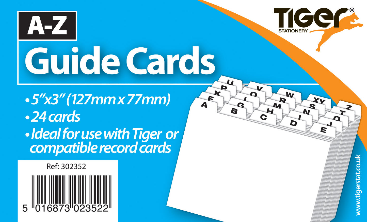 5" x 3" A - Z Guide Cards Tabs 24 Cards