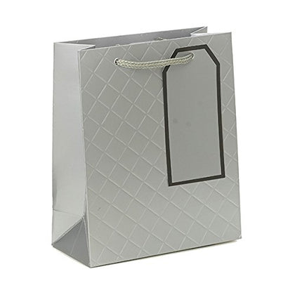 Small Silver Quilted Gift Bag