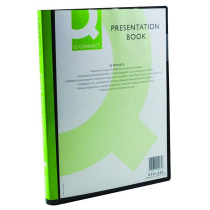 A4 20 Pocket Presentation Display Black Book