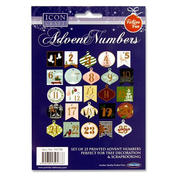 Pack of 25 Christmas Fun Advent Calendar Numbers
