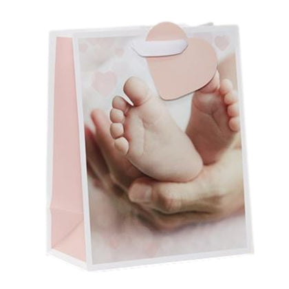 Photographic Design New Born Girl Birth Gift Bag Medium Present