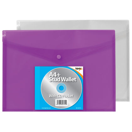 5 x A4 1 Stud Wallet + CD Pocket Assorted