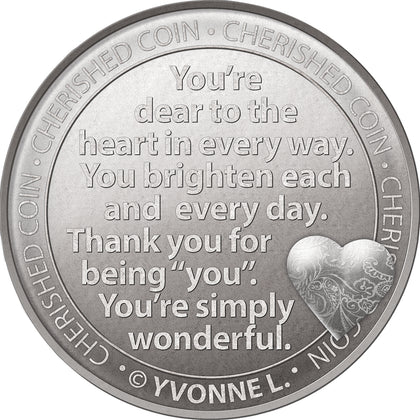 With Love Cherished Lucky Coin Engraved Message Keepsake Gift