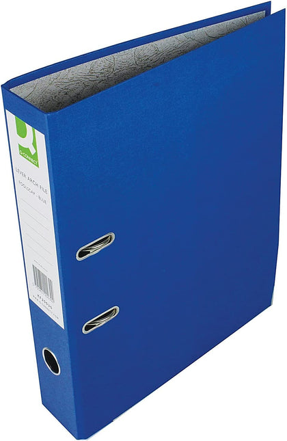 Pack of 10 Paperbacked Foolscap Blue Lever Arch Files