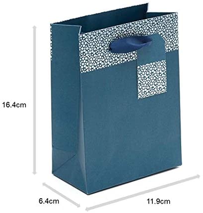 Holographic Silver Foil Small Navy Blue Gift Bag