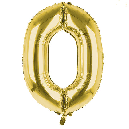 Giant Foil Gold 0 Number Balloon