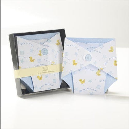8 Luxury Baby Boy Blank Card & Envelopes By Carlton